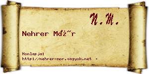 Nehrer Mór névjegykártya